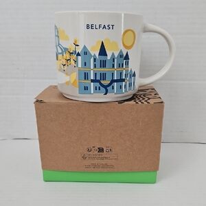 Starbucks NWT "You are Here" Collection Belfast Mug Blue Yellow Coffee Tea Mug